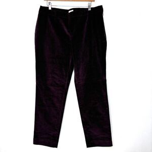 J Jill Corduroy Stretch Womens Pants Flat Front Straight Leg Burgundy Size 14